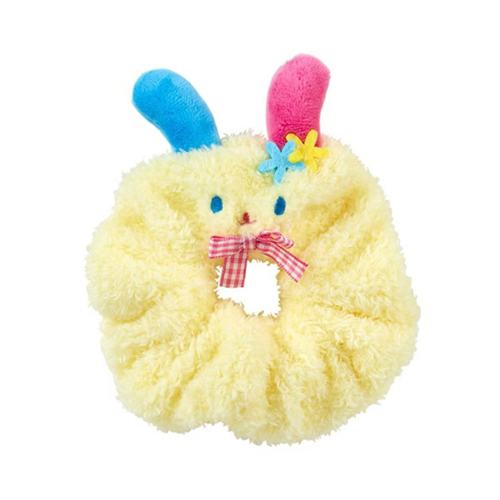 （現）日本正版三麗鷗sanrio花小兔Usahana米花兔絨毛造型髮圈大腸圈兔兔髮飾髮束裝飾髮綁