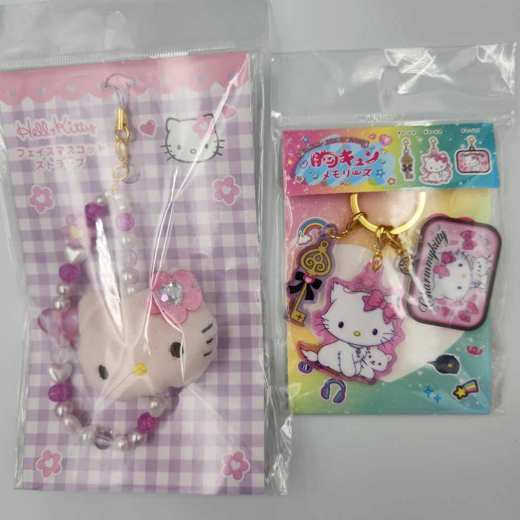 玩樂一族 日本三麗鷗 Kitty 凱蒂貓 絨毛珍珠 手機吊飾 Charmmy 厚PVC吊飾 鑰匙圈 全新現貨