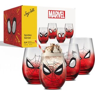 預購👍空運👍美國JoyJolt玻璃杯 杯子 水杯 禮盒 史迪奇 咖啡杯 奶昔杯Spidey 蜘蛛人