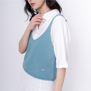 Merite｜蝴蝶結小標吊帶針織背心｜兩色任選｜藍色｜紅色