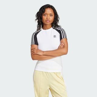 【豬豬老闆】ADIDAS 3S SLIM TEE 白黑 三線 三葉草 休閒 運動 短T 女款 JD0834
