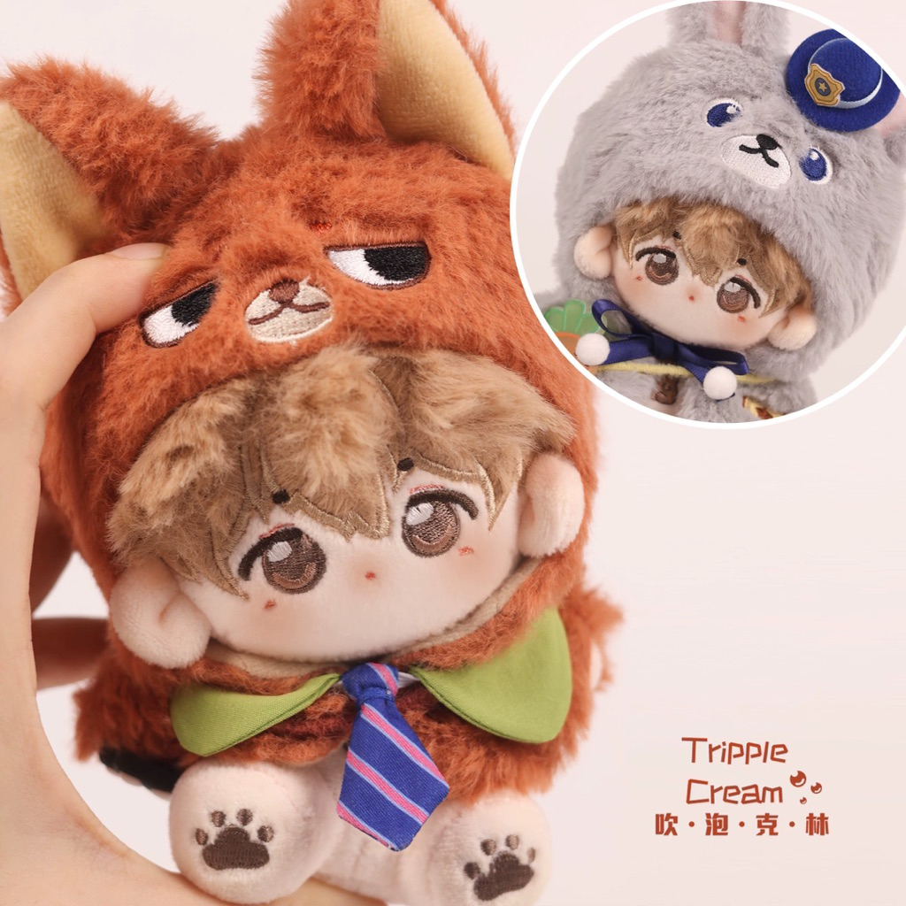 現貨🐰🦊正版10cm娃衣 吹泡克林 動物方城 狐狸 兔子 尼克 茱蒂 斗篷 皮鞋 自嘲熊 吉伊卡哇 努努 棉花娃娃衣