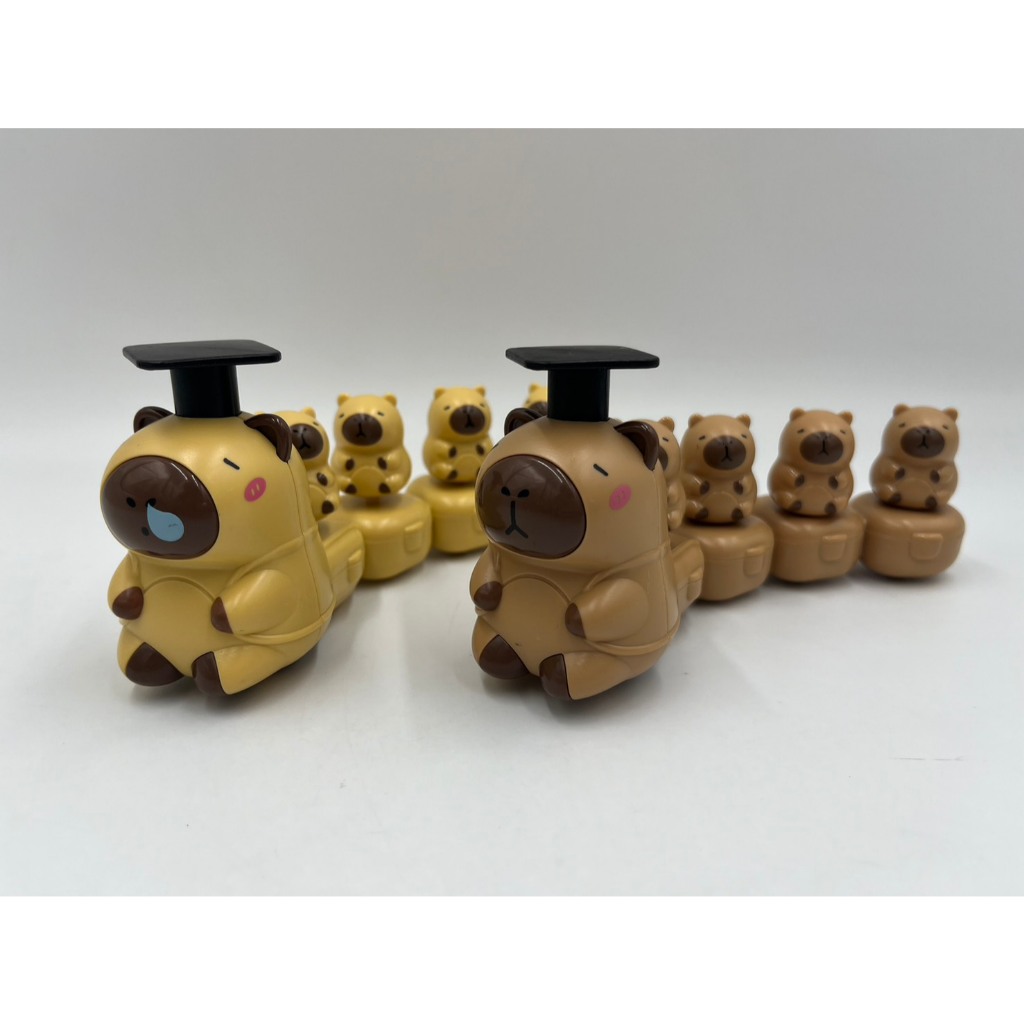 【玩具兄妹】現貨! 按壓水豚車(附贈4隻小公仔) 水豚火車 按壓玩具 按壓小火車 水豚 水豚君 小朋友按壓車