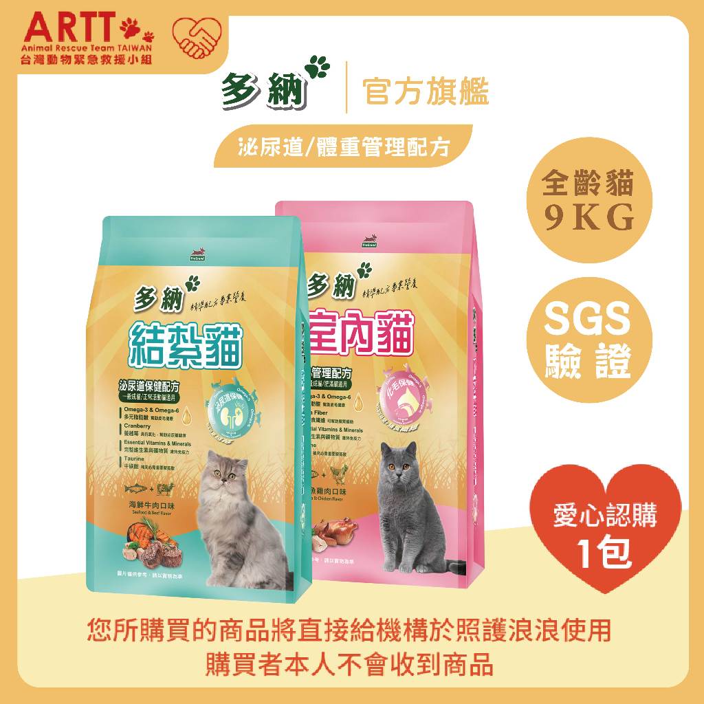 【毛毛寵i市集X 台灣貓狗聯合勸募平台ARTT】結紮貓泌尿道保健配方9kg