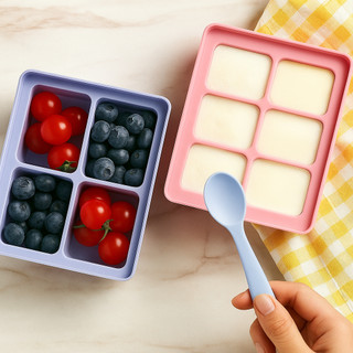 【騎龍矽膠】矽膠副食品盒 副食品必備 副食品分裝盒 副食品盒 副食品保鮮盒 冰磚盒 製冰盒 輔食盒 分裝盒