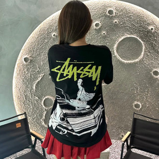多色可選 Stussy 汽車女郎logo 美式復古短T 圓領T恤 休閒寬鬆 短袖上衣 短踢 男女同款 Stussy 短袖