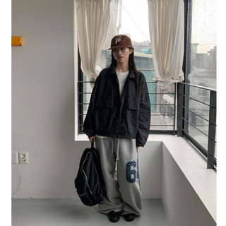 [ RENDERT_TW ] 🇰🇷韓國 BA-ON TAG 克爾頓68 數字印刷 闊腿版型 棉料長褲 復古古著