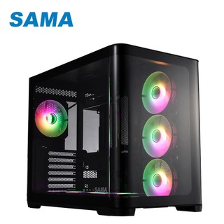 SAMA 先馬SAK2851(B) 曲境界(黑) ATX 背插式 電腦機殼