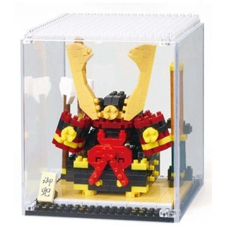 nanoblock 河田迷你積木日本武士頭盔裝飾NBH_240 +透明積木展示盒NB_038 (500片)✿全新✿