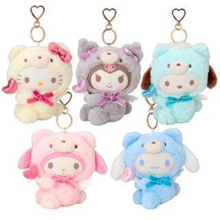 ♡松鼠日貨♡日本 正版 kitty 美樂蒂 庫洛米 大耳狗 帕恰狗 變裝 天使熊 造型 絨毛 玩偶 吊飾