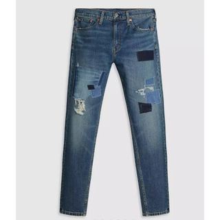 史低優惠【破壞加工28-38腰】美國LEVIS 512 深藍 貼布 破痕 上寬下窄低腰修身窄管牛仔褲511