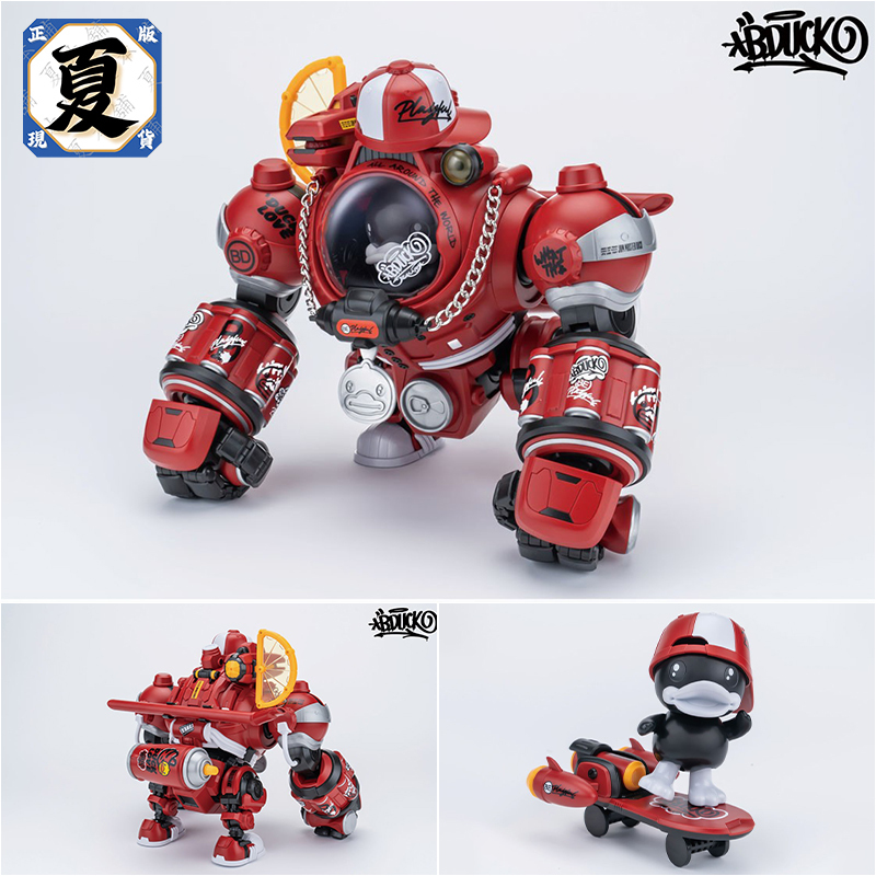 《夏本舖》現貨 聖斯基 x 安村蛋 B.Duck 嘻哈達克 第二彈 國潮機甲 HIPHOP DUCK 組裝 模型 可動