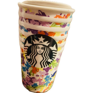 大降價！星巴克繽紛花雙層馬克杯10oz 296ml STARBUCKS 2016 Spring Floral