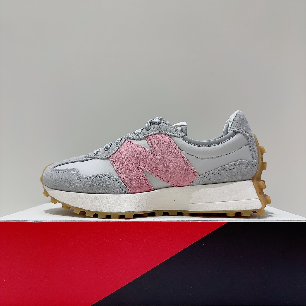 New Balance NB 327 女生 灰粉 麂皮 B楦頭 運動 休閒鞋 WS327KAZ