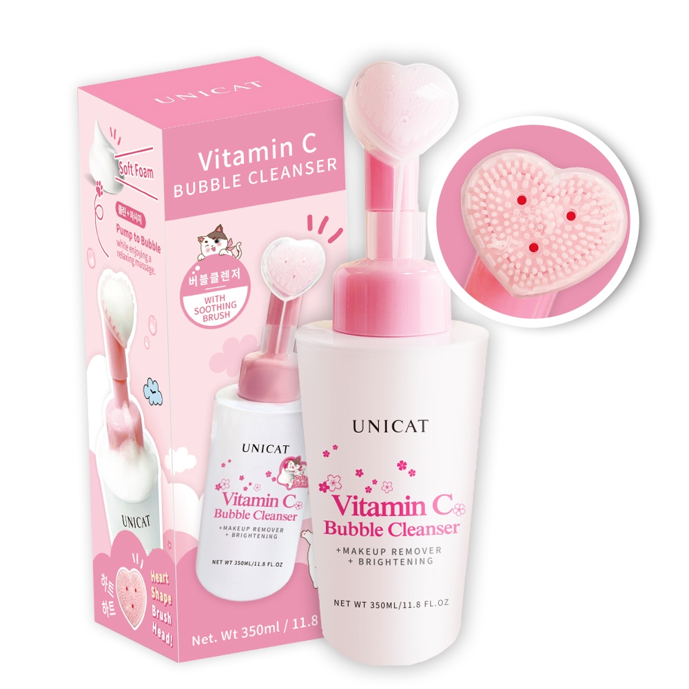 UNICAT【會員限定】維他命C洗卸兩用慕斯 350ml 潔面乳 洗臉慕斯 洗顏慕斯 慕斯 洗卸 卸妝慕斯 卸妝