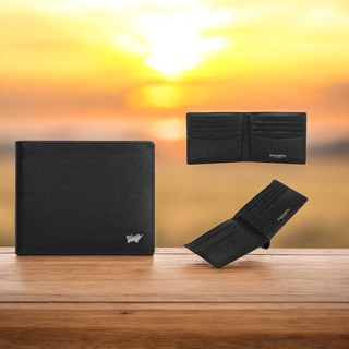 *【寧寧精品】BRAUN BUFFEL 德國小金牛 HOMME-M系列8卡男夾 超薄短夾 黑色 BF306-313-BK