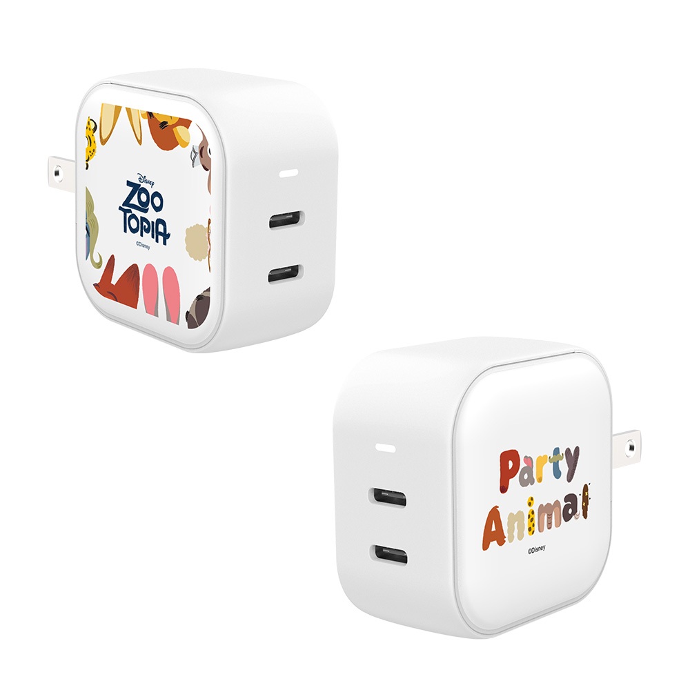 【TOYSELECT】Disney動物方城市-角色繞圈圈GaN 45W Type-C雙孔充電頭
