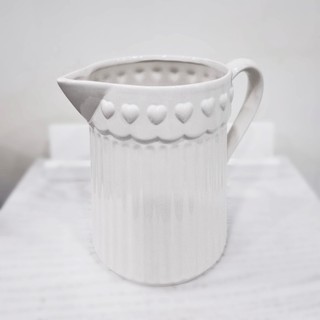 ☪展示拾光☪【荷蘭 Clayre & Eef】純淨白愛心條紋水壺