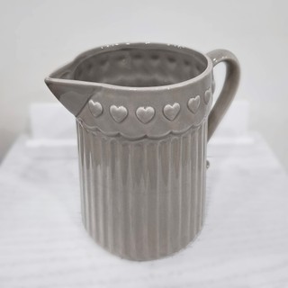 ☪展示拾光☪【荷蘭 Clayre & Eef】氣質灰愛心條紋水壺