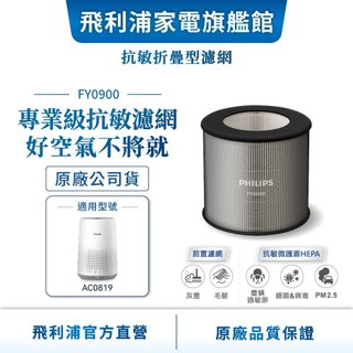 【PHILIPS 飛利浦】抗敏折疊型濾網(FY0900/30) (適用 : AC0819 / AC0921) | 清淨