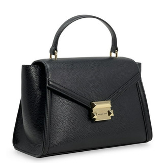 【正品現貨】Michael Kors WHITNEY經典造型金屬壓扣上掀手提/斜背/肩背包(黑)