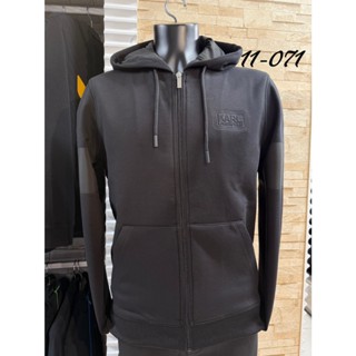 高雄凡賽斯歐洲精品 KARL LAGERFELD 卡爾拉格斐 左胸背後立體鋼印字體LOGO 黑色 素面 外套 連帽外套