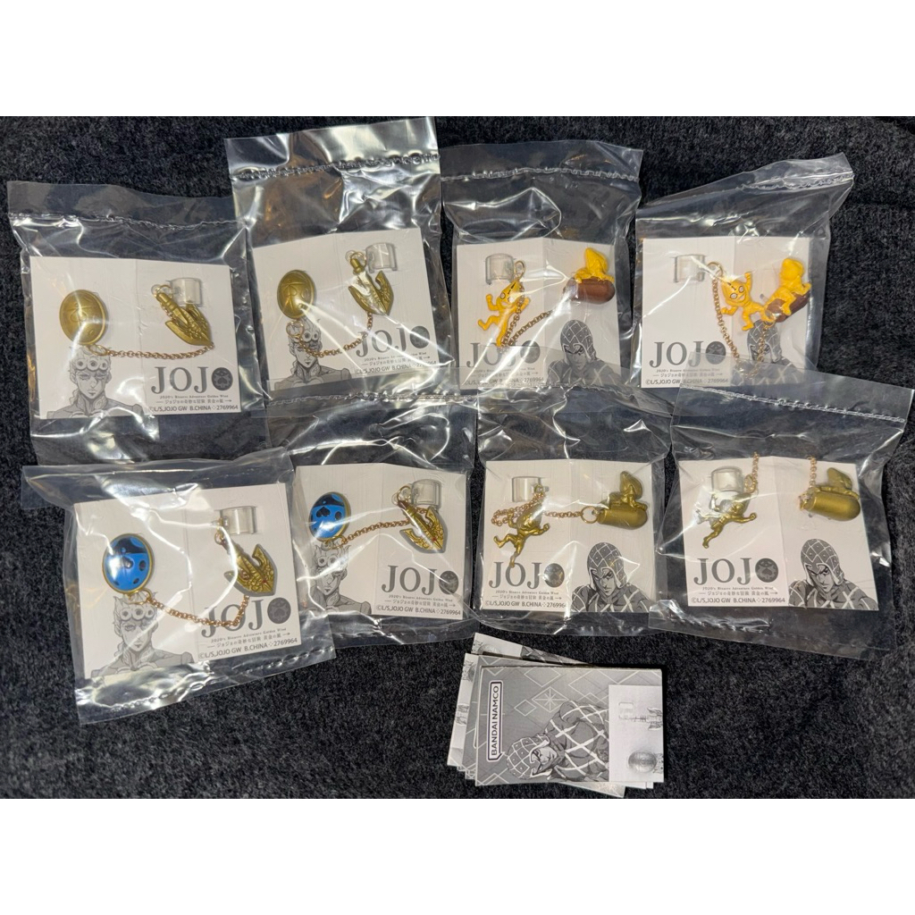 現貨/日版 jojo的奇幻冒險/黃金之風/轉蛋 扭蛋/耳環/耳扣收藏/第五部/喬魯諾/喬巴拿 /米斯達/性感手槍/替身箭