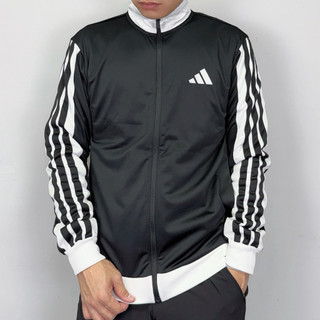 【New START精品服飾-員林】現貨 Adidas 愛迪達 黑白拼接 經典三線 運動外套 立領外套