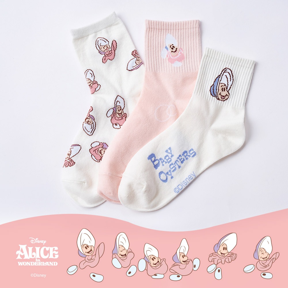 Disney 迪士尼 牡蠣寶寶中筒襪 女長襪 韓系長襪 中統襪【ONEDER 旺達棉品】AC-A306