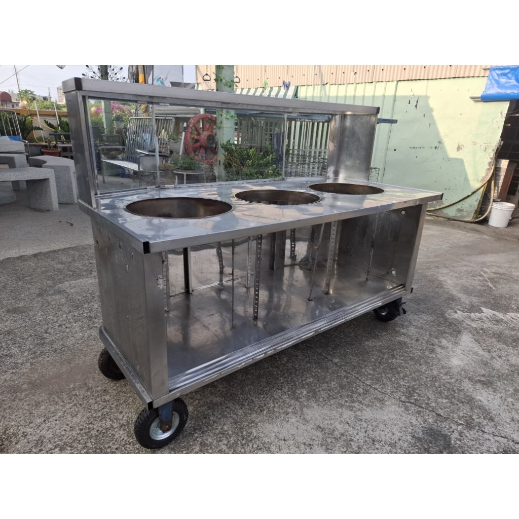 二手3口攤車(不鏽鋼）