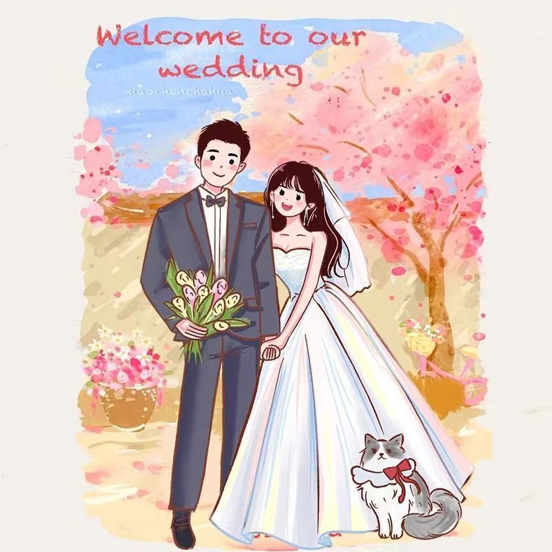 🌸手繪Q版頭像 婚紗照 似顔繪 客製化 百種畫風  手繪 人像畫 手繪人像 繪圖委托 插畫 照片 客製化禮物 生日禮物