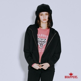 BRAPPERS 女款 拼接連帽外套-黑