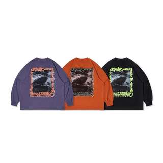 【車庫服飾】ORDINARY 鯨魚照片塗鴉長TEE / WHALE GRAFFITI LONG SLEEVE TEE