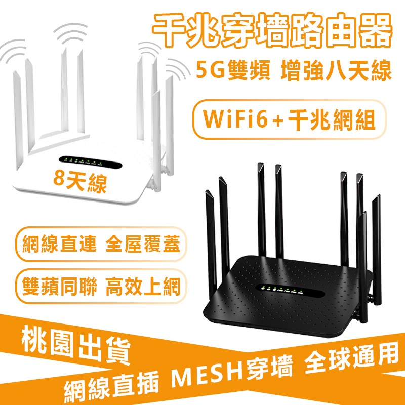 【桃園出貨&專業穿墻路由器】ATX8200 全球通用寬頻WiFi6千兆穿墻路由器 8天線超高速寬頻分享器 WiFi路由器