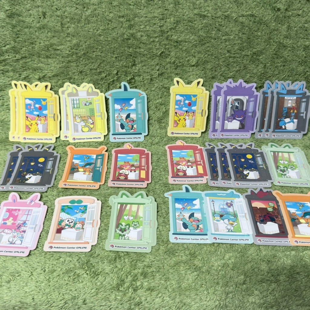 神奇寶貝 寶可夢 中心 網路商店 特典 貼紙 沼躍魚 月亮伊布 來電汪 噴火龍 木木梟 呆火鱷 新葉喵 仙子伊布 皮卡丘