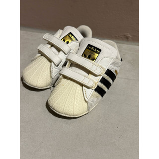 現貨⚡️二手 極新 Adidas Superstar CRIB 白 金標 透氣 魔鬼氈 學步鞋 11cm