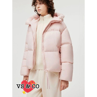 💖VS & CO💖美國outlet代購 Lacoste 鱷魚櫻花粉防風防潑水80%鵝絨雲朵感軟fufu羽絨夾克外套