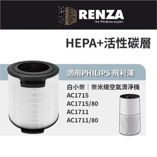適用 PHILIPS 飛利浦 AC1715 AC1711 白小奈空氣清淨機 FY1700 奈米級HEPA+活性碳濾網