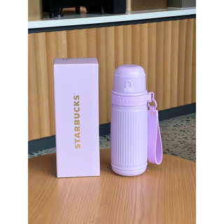 星巴克萌趣生肖龍年系列條紋款不鏽鋼提手隨行喝水杯子配掛件