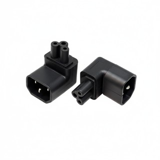 【台灣現貨】品字孔轉接頭 L型 IEC320 C14轉C5 米老鼠/梅花頭 上下轉接 筆電/電視電源轉接 3P公轉3P母