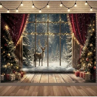 （現貨！隔日到貨免運/Merry Xmas 🎁🎄)聖誕背景布/美麗的邂逅背景布150*210/與鹿有約