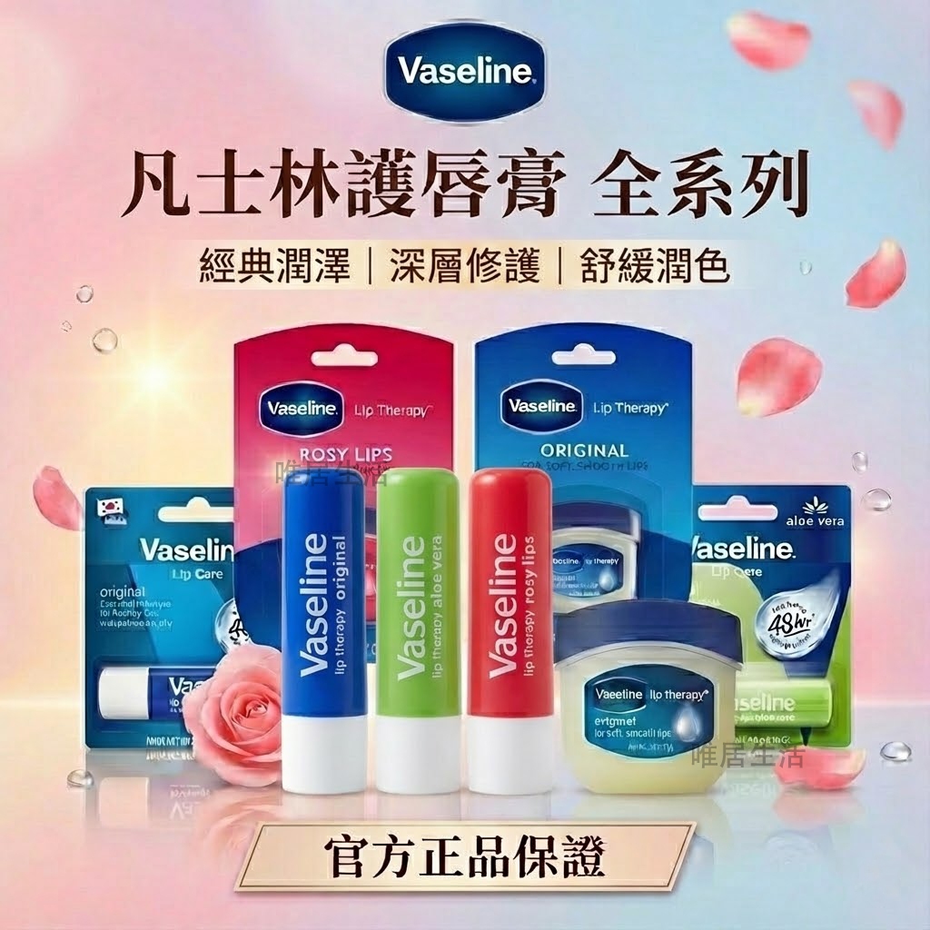 Vaseline 凡士林 護唇膏💮唯居生活💮 唇膜 潤唇 潤色 乳液 潤膚 護手霜 嘴唇保養 護手霜 修護霜 保濕滋潤
