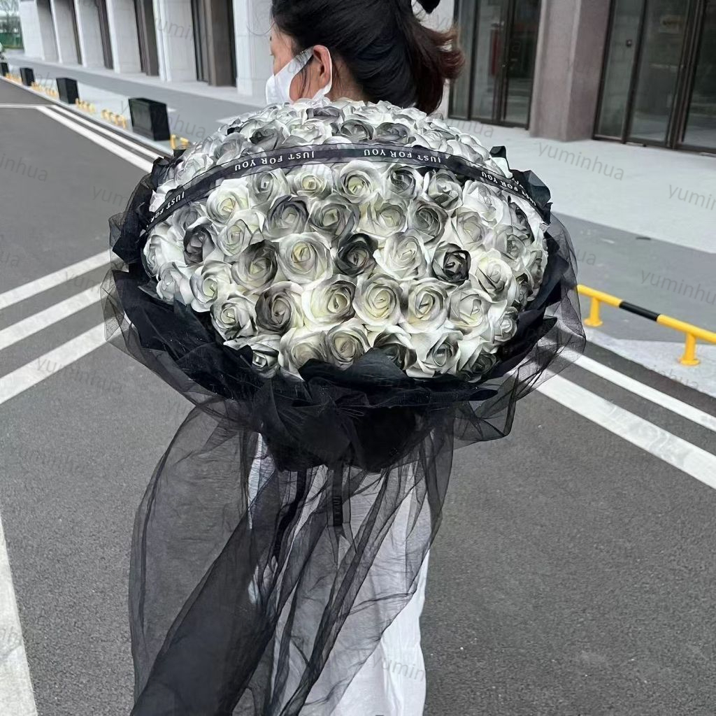 永生花 黑騎士 玫瑰花 香皂花 情人節禮物 花束 紅色玫瑰花 告白 求婚花束  送男女朋友 生日禮物 超大花束 畢業花束