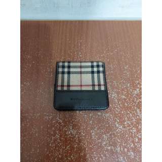 Burberry 經典 格紋 真皮 帆布 零錢包