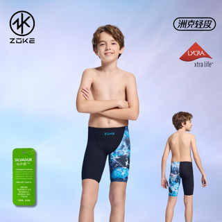 ZOKE【極光冰川】青少年/兒童 競賽/訓練五分泳褲 !台灣現貨/萊卡布料/抗臭銀離子!
