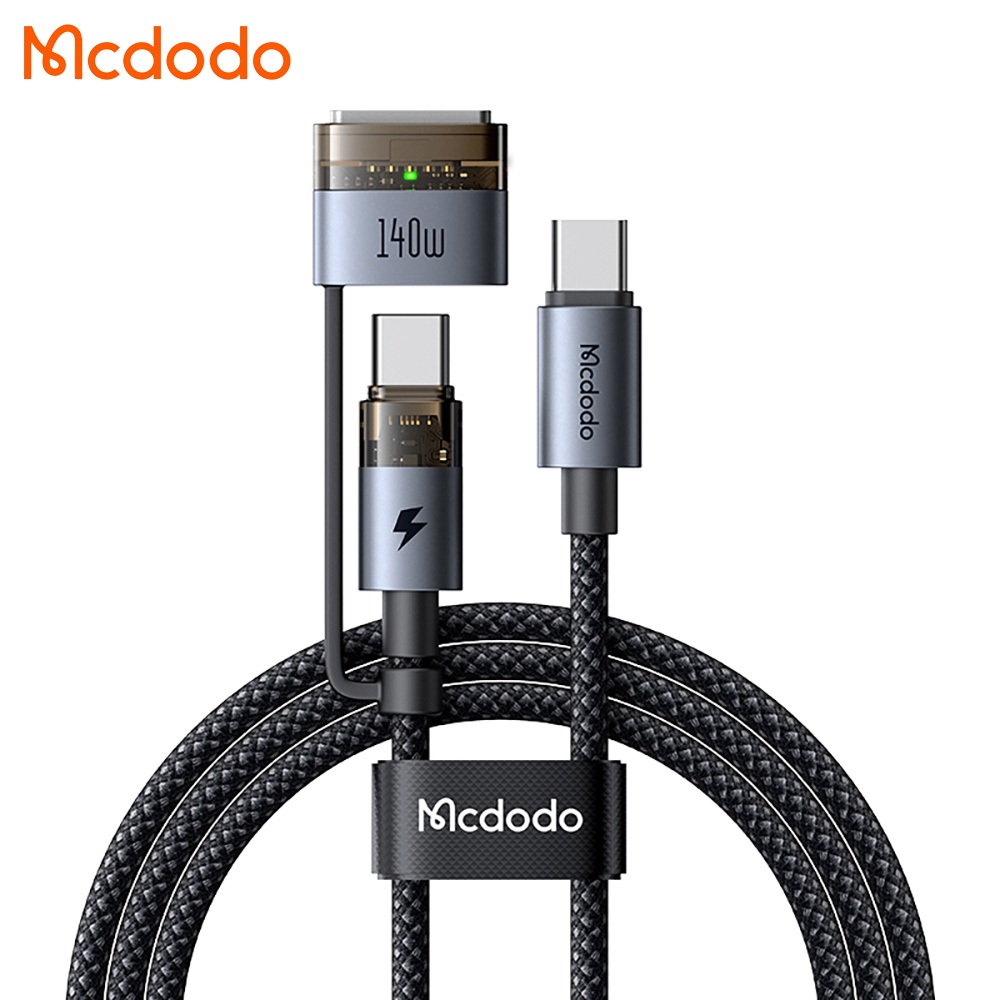 【Mcdodo】麥多多 USB-C to MagSafe3 二合一磁吸充電線 2M｜140W macbook 筆電電源