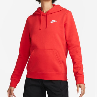 NIKE 上衣 長袖上衣 女 帽T 連帽上衣 舒適 新年 喜慶 運動上衣 紅 DQ5794657