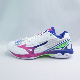 MIZUNO 71GA264301 WAVE CLAW 4 男女 排羽球鞋 3E寬楦 白x粉紫藍綠【iSport愛運動】