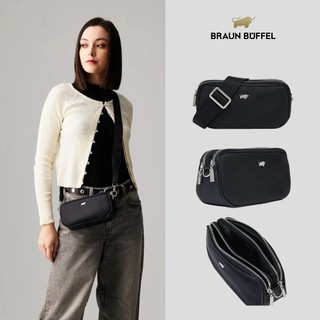【BRAUN BUFFEL】凱瓦 斜背包-黑色(德國小金牛台灣總代理)/BF860-11-BK