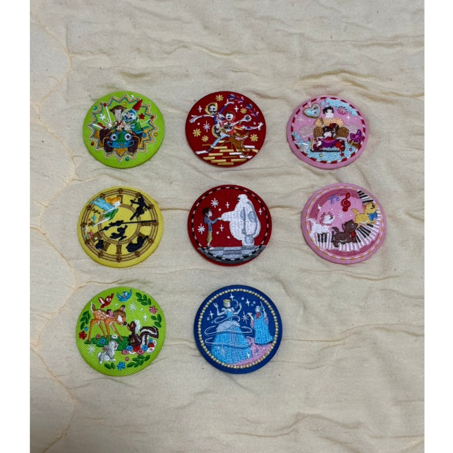 迪士尼刺繡徽章第二代-玩具總動員、可可夜總會、小飛俠、貓兒歷險記、灰姑娘、小鹿斑比、無敵破壞王、大英雄天團